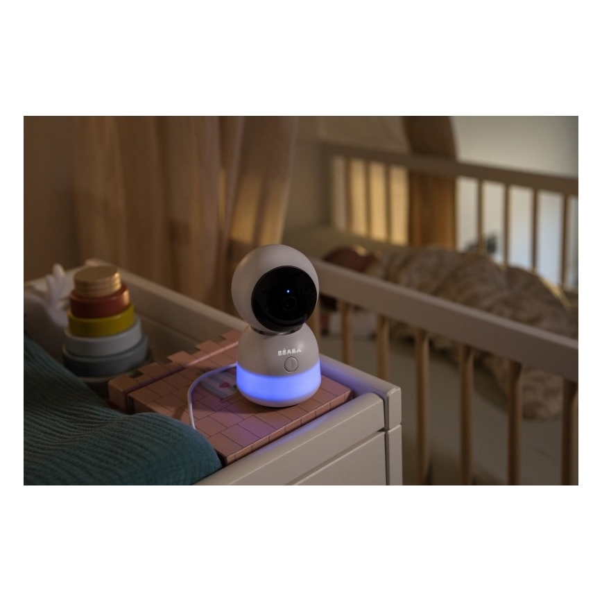 Beaba - Pametan punjivi video-bebifon sa monitorom ZEN NIGHT 720p, 5V, 4000 mAh, Wi‑Fi, beo