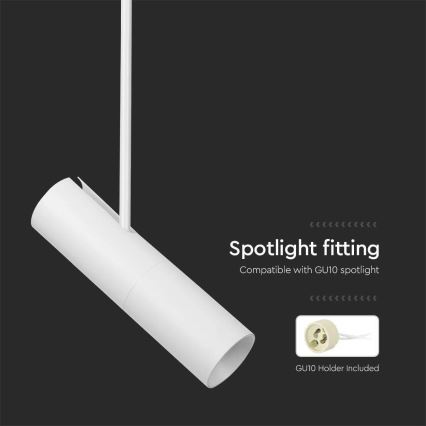 Beli luster na štapu 1xGU10/35W/230V