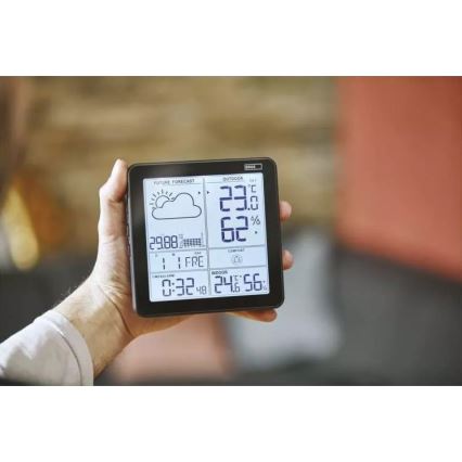 Bežična meteorološka stanica sa budilicom 3xAA crno