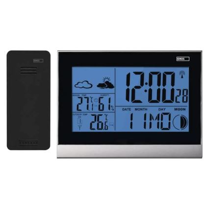 Bežična meteorološka stanica sa budilicom 3xAAA crno