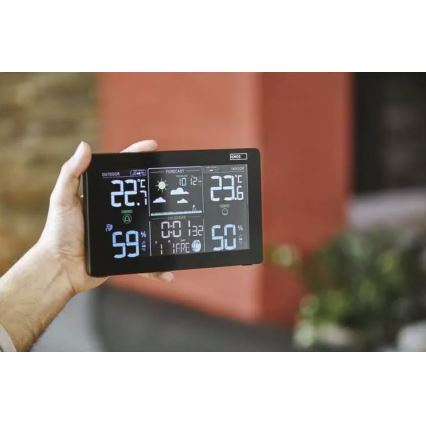 Bežična meteorološka stanica sa budilicom 3xAAA crno