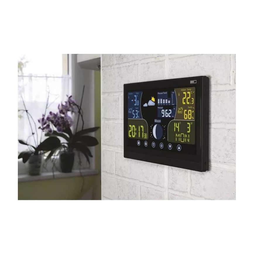 Bežična meteorološka stanica sa budilnikom 3xAAA/5V + 2xAAA crna