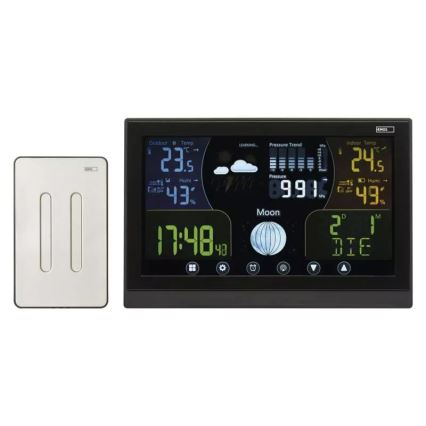 Bežična meteorološka stanica sa budilnikom 3xAAA/5V + 2xAAA crna