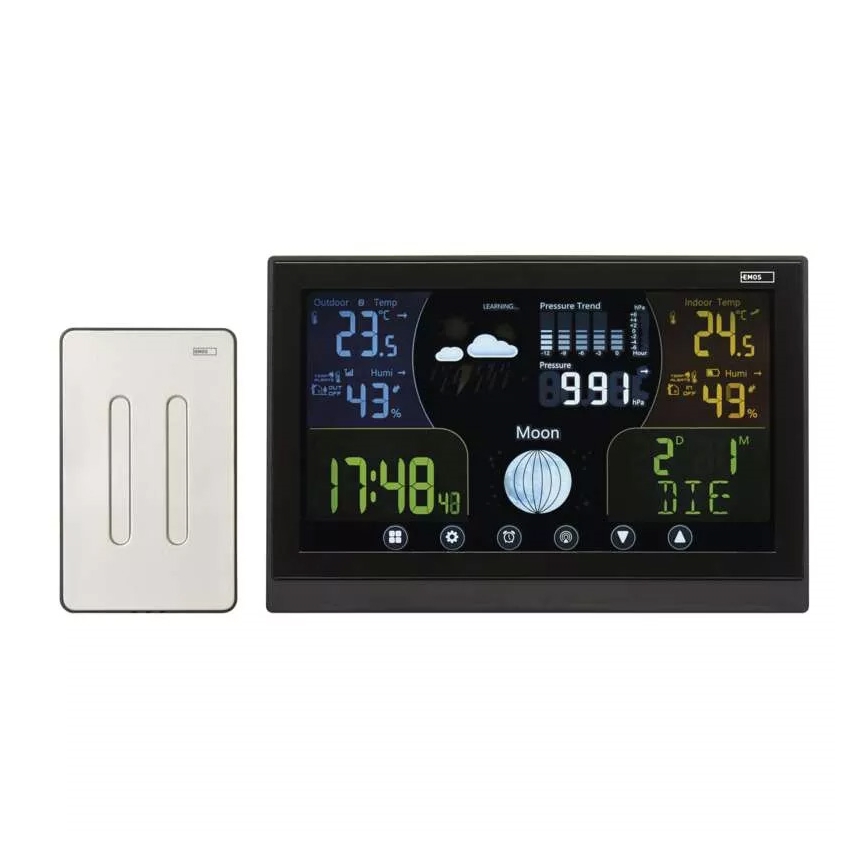 Bežična meteorološka stanica sa budilnikom 3xAAA/5V + 2xAAA crna