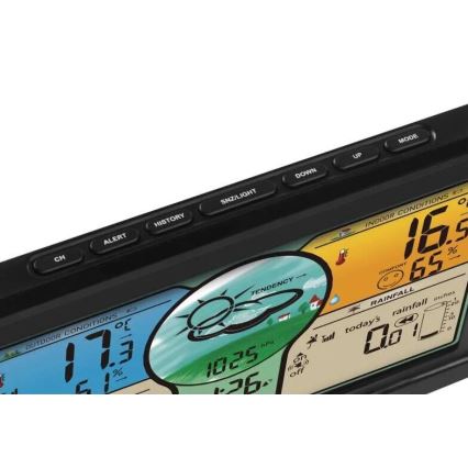 Bežična meteorološka stanica sa LCD ekranom u boji i kišomerom 3xAAA crno