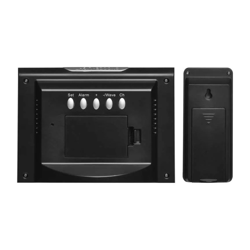 Bežična meteorološka stanica sa budilnikom, 3xAAA + 2xAAA, crna