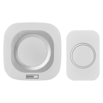 Bežični zvono za utičnicu 230V + 1xCR2032 IP44 belo