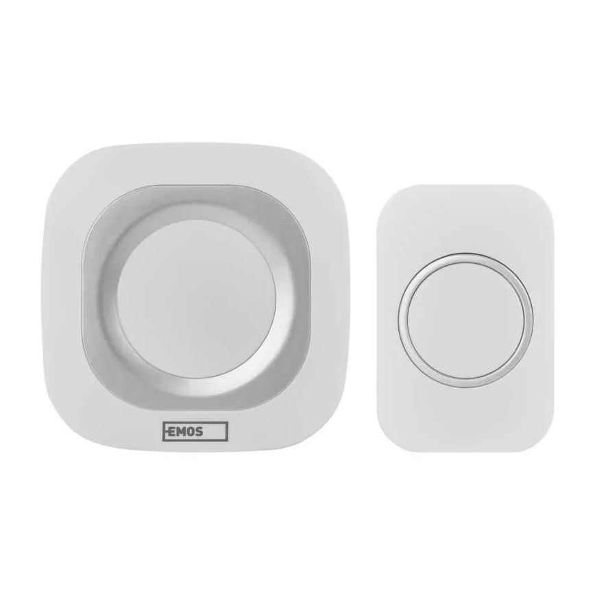 Bežični zvono za utičnicu 230V + 1xCR2032 IP44 belo