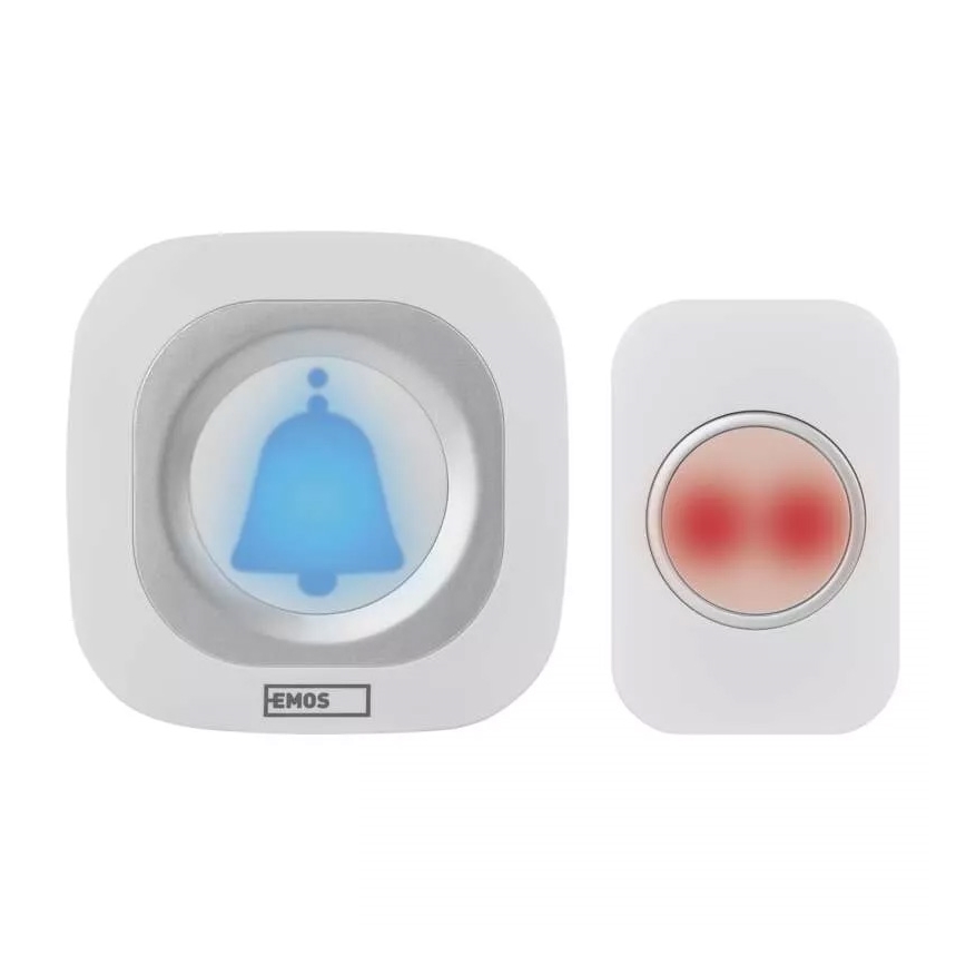 Bežični zvono za utičnicu 230V + 1xCR2032 IP44 belo