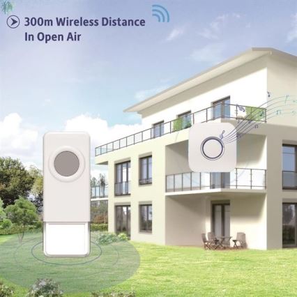 Bežično zvono 3xAAA IP55 bela