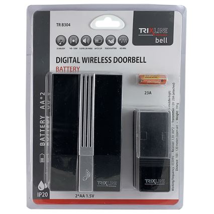 Bežično zvono BELL 2xAA crno