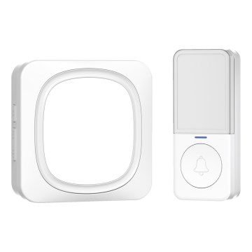 Bežično zvono sa LED osvetljenjem za utičnicu 230V/1xCR2032 IP56 belo