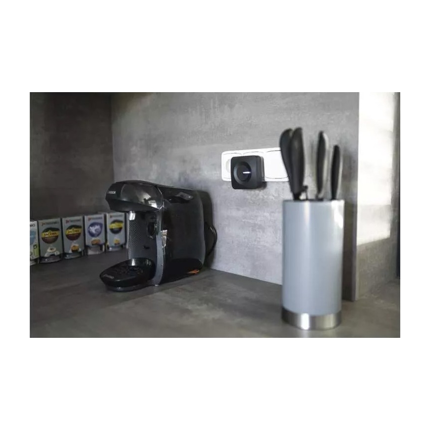 Bežično zvono za utičnicu 230 V, IP44, crne boje