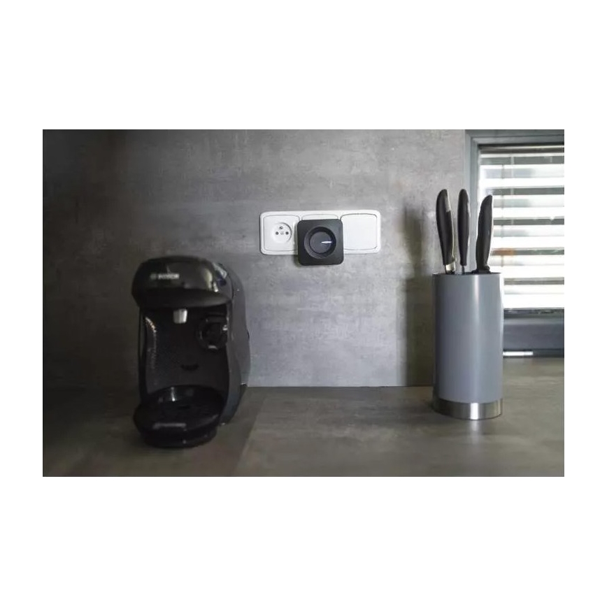 Bežično zvono za utičnicu 230 V, IP44, crne boje