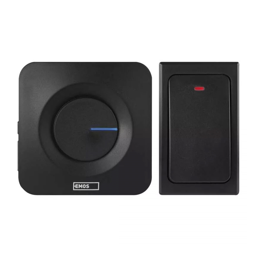 Bežično zvono za utičnicu 230 V, IP44, crne boje