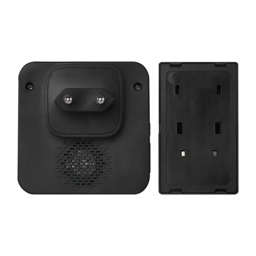 Bežično zvono za utičnicu 230 V, IP44, crne boje