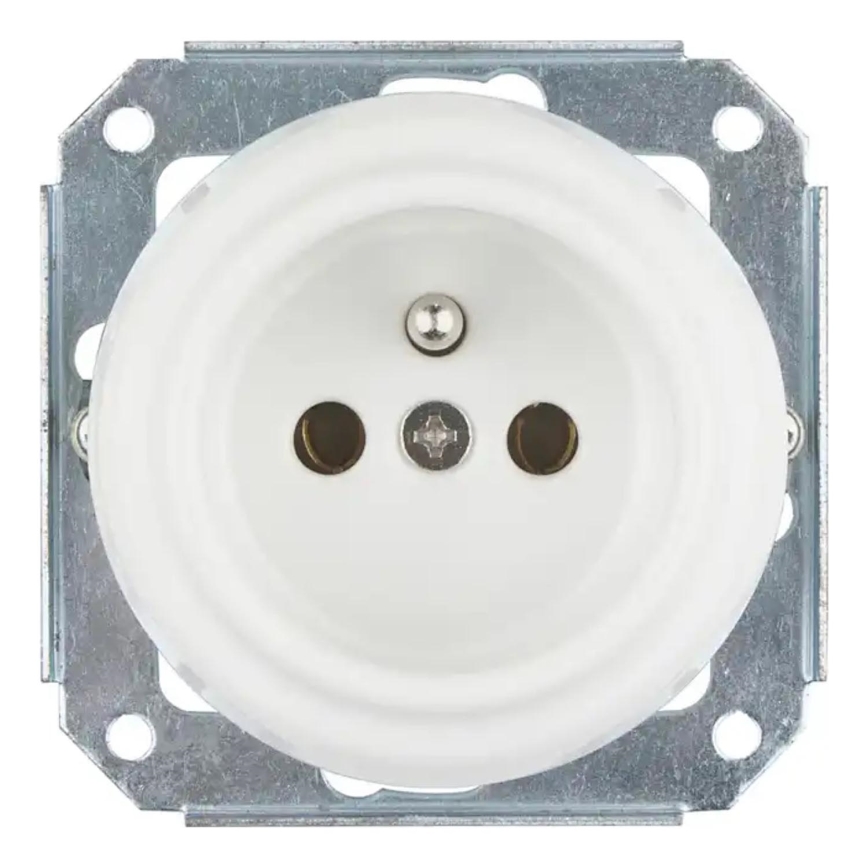 Bohemia-Design - Porcelanska retro kućna utičnica bez okvira 250V/16A bela