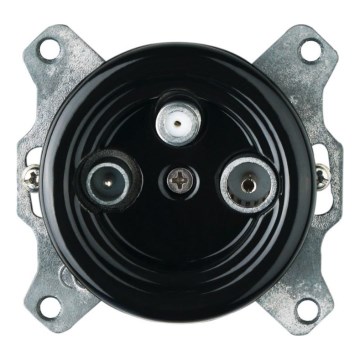 Bohemia-Design - Porcelanska retro TV/SAT-W utičnica bez okvira, crna