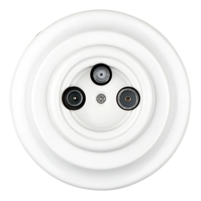 Bohemia-Design - Porcelanska retro TV/SAT-W utičnica sa okvirom bela