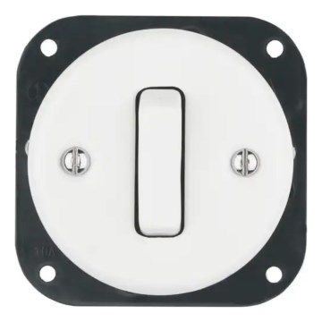 Bohemia-Design - Porcelanski retro jednopolni prekidač bez okvira br. 1 bela