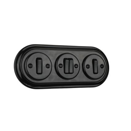 Bohemia-Design - Porcelanski retro trostruki okvir, crne boje