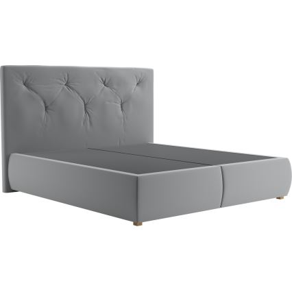 Boxspring krevet ELEN 160x200 cm sa dušekom i topperom, u sivoj boji