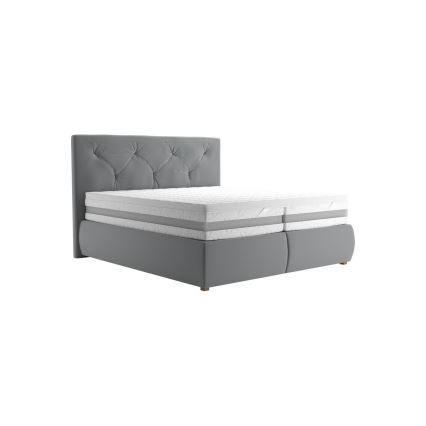 Boxspring krevet ELEN 180x200 cm sa dušekom i topperom, siva