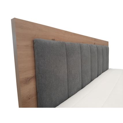 Boxspring krevet JASMINE 180x200 cm sa dušecima, naddušekom i prostorom za odlaganje, siva