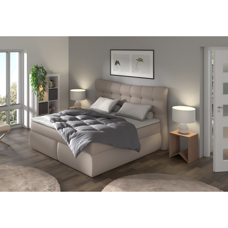 Boxspring krevet s madracima i naddušekom SOFIA 180x200 cm bež