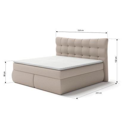 Boxspring krevet s madracima i naddušekom SOFIA 180x200 cm bež