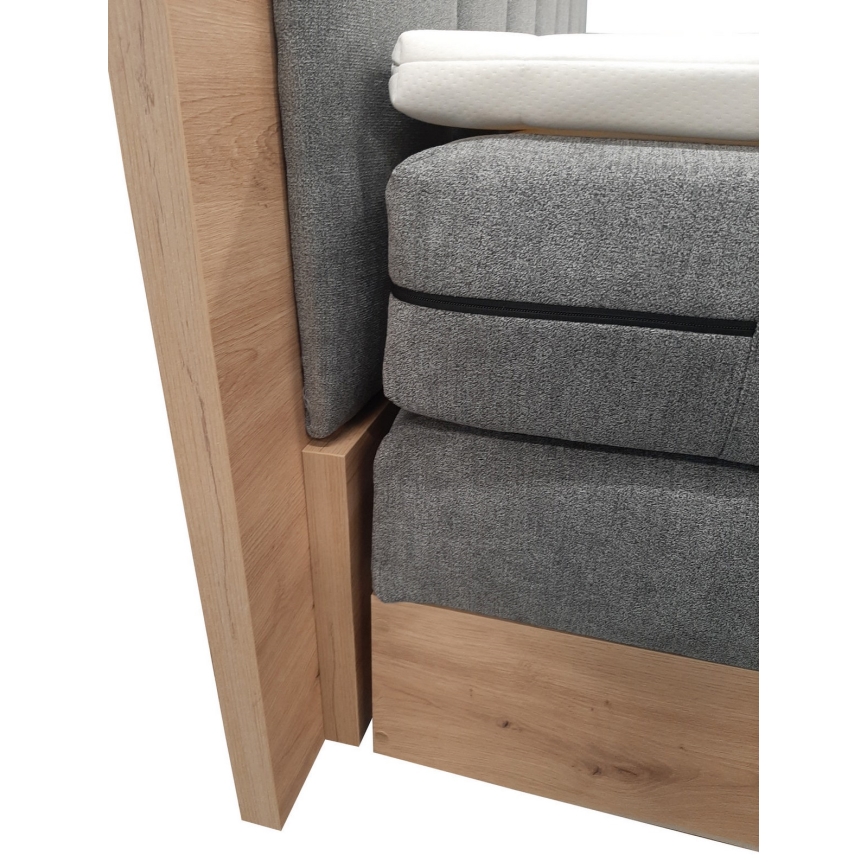Boxspring krevet sa dušecima, naddušekom i mestom za ostavu JASMINE 180x200 cm siv
