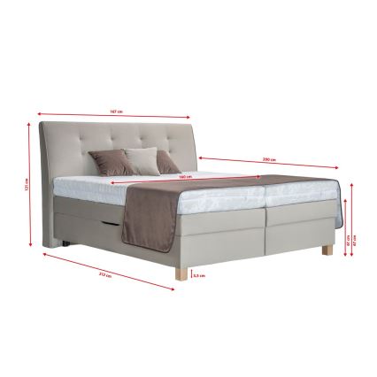Boxspring krevet sa dušekom BEA 160x200 cm bež