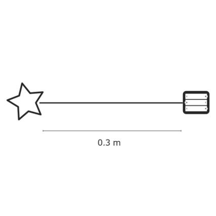 Božićna dekoracija za unutrašnju upotrebu IP20 STAR 30xLED/3W/4,5V