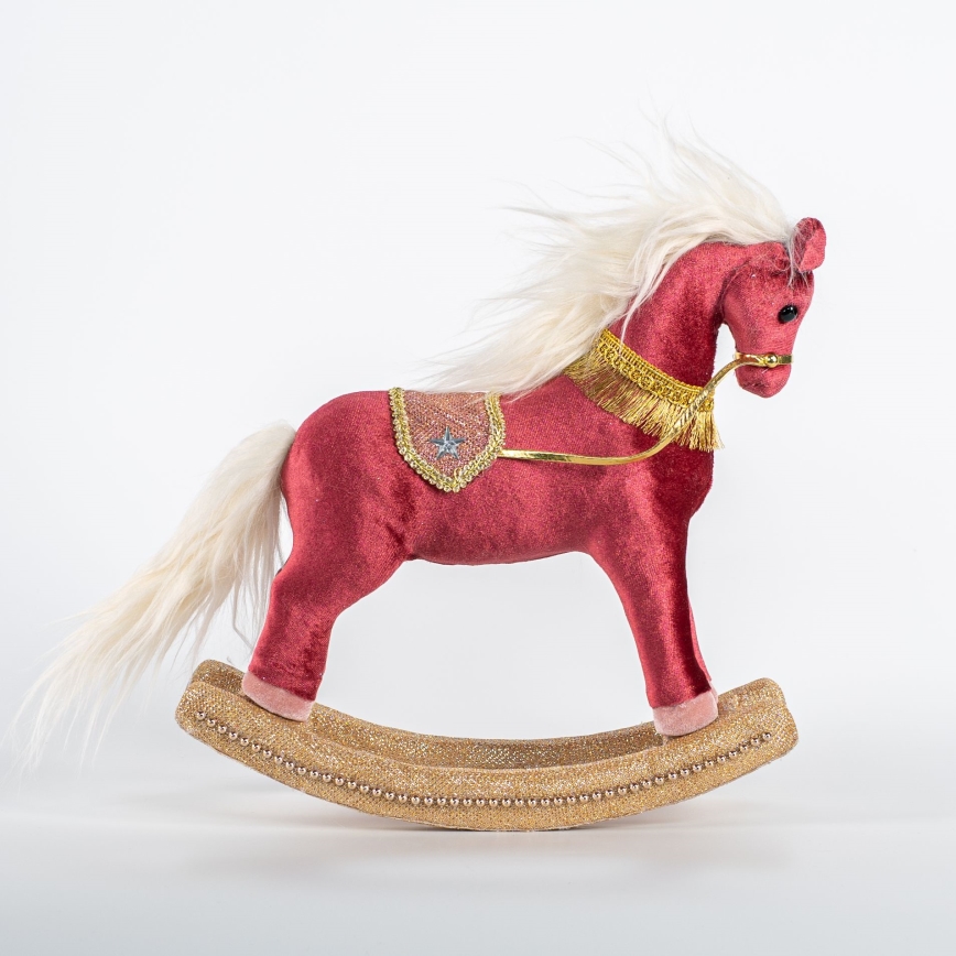 Božićna dekoracija — ljuljaći konjić, 31 cm
