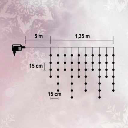 Božićna LED girlanda 50xLED, 6,35 m, hladno bela