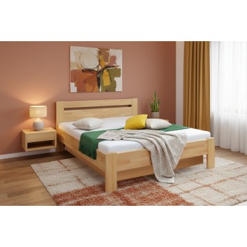 Bračni krevet AMARA 180x200 cm sa podnicom i prostorom za odlaganje, od masivnog bukovog drveta