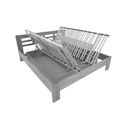 Bračni krevet od masivnog drveta sa prostorom za odlaganje ANGELA 180x200 cm orah