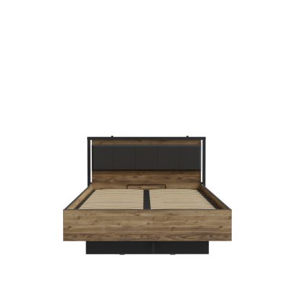 Bračni krevet sa prostorom za odlaganje OREN 140x200 cm braon/crna