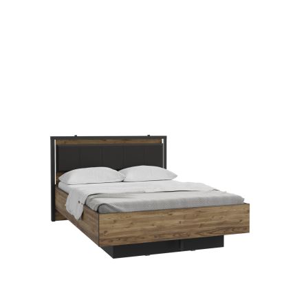 Bračni krevet sa prostorom za odlaganje OREN 140x200 cm braon/crna