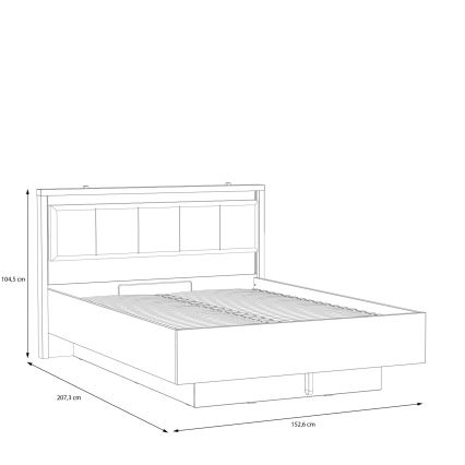 Bračni krevet sa prostorom za odlaganje OREN 140x200 cm braon/crna