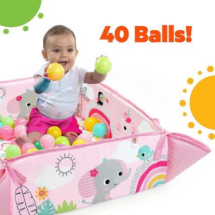 Bright Starts - Dečiji prekrivač za igru 5u1 YOUR WAY BALL PLAY 3xAA roze