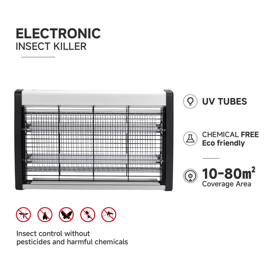 Brilagi - Električni lapač insekata 2xUV/15W/230V 80 m2