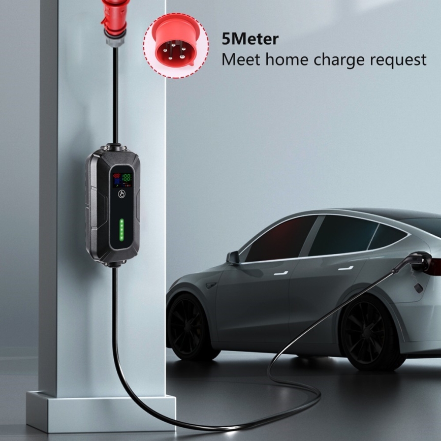 Brilagi - Putna EV stanica za punjenje električnih automobila FAST AC Type 2 16A/380V 11kW + utikač 230V, 3,7kW 5m + kućište