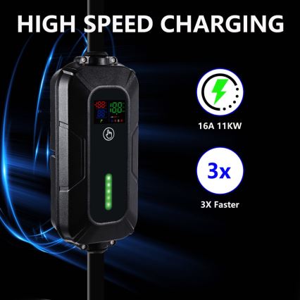 Brilagi - Putna EV stanica za punjenje električnih automobila FAST AC Type 2 16A/380V 11kW + utikač 230V, 3,7kW 5m + kućište