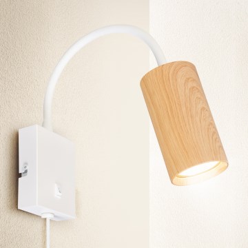 Brilagi - Fleksibilna zidna lampa SELE 1xGU10/30W/230V bela/braon