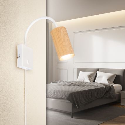 Brilagi - Fleksibilna zidna lampa SELE 1xGU10/30W/230V bela/braon