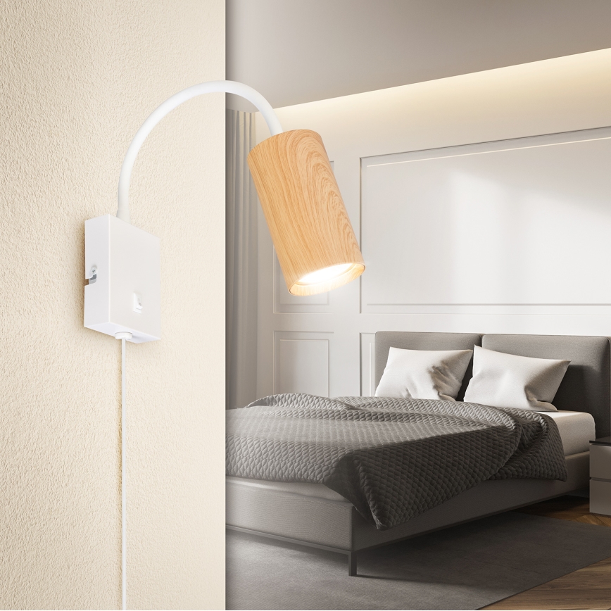Brilagi - Fleksibilna zidna lampa SELE 1xGU10/30W/230V bela/braon