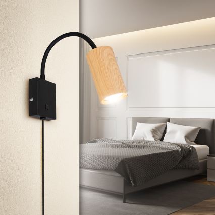 Brilagi - Fleksibilna zidna lampa SELE 1xGU10/30W/230V crno/braon