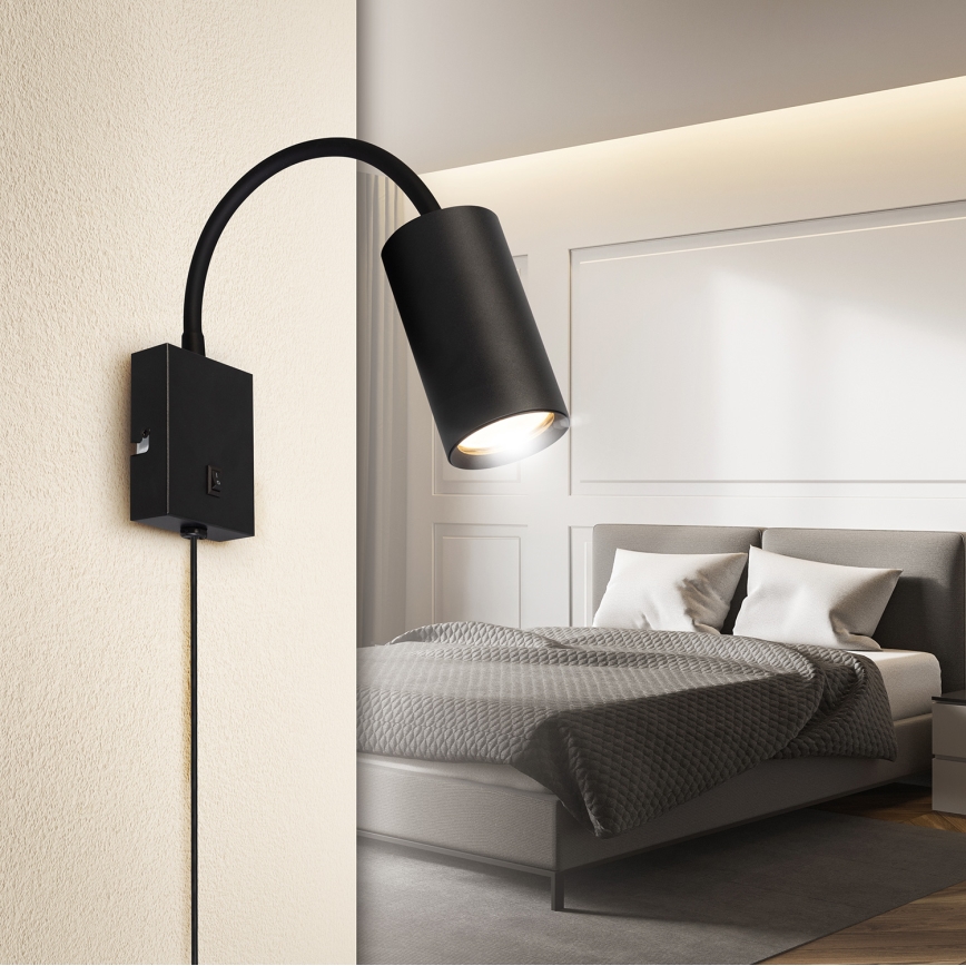 Brilagi - Fleksibilna zidna lampa SELE 1xGU10/30W/230V crno