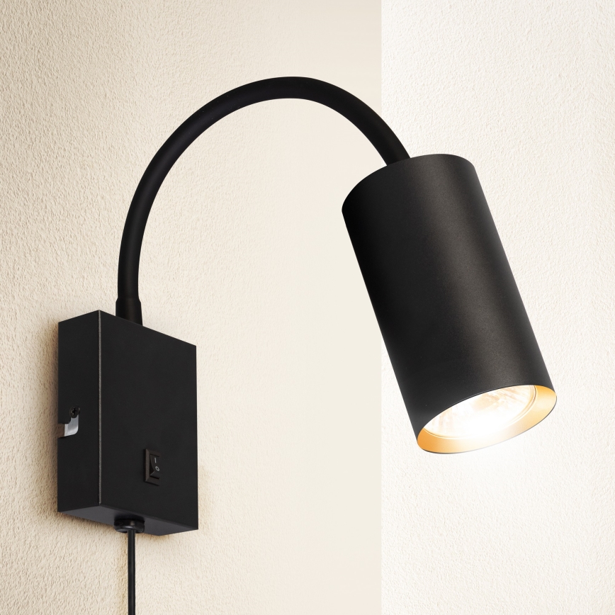 Brilagi - Fleksibilna zidna lampa SELE 1xGU10/30W/230V crno/zlatna